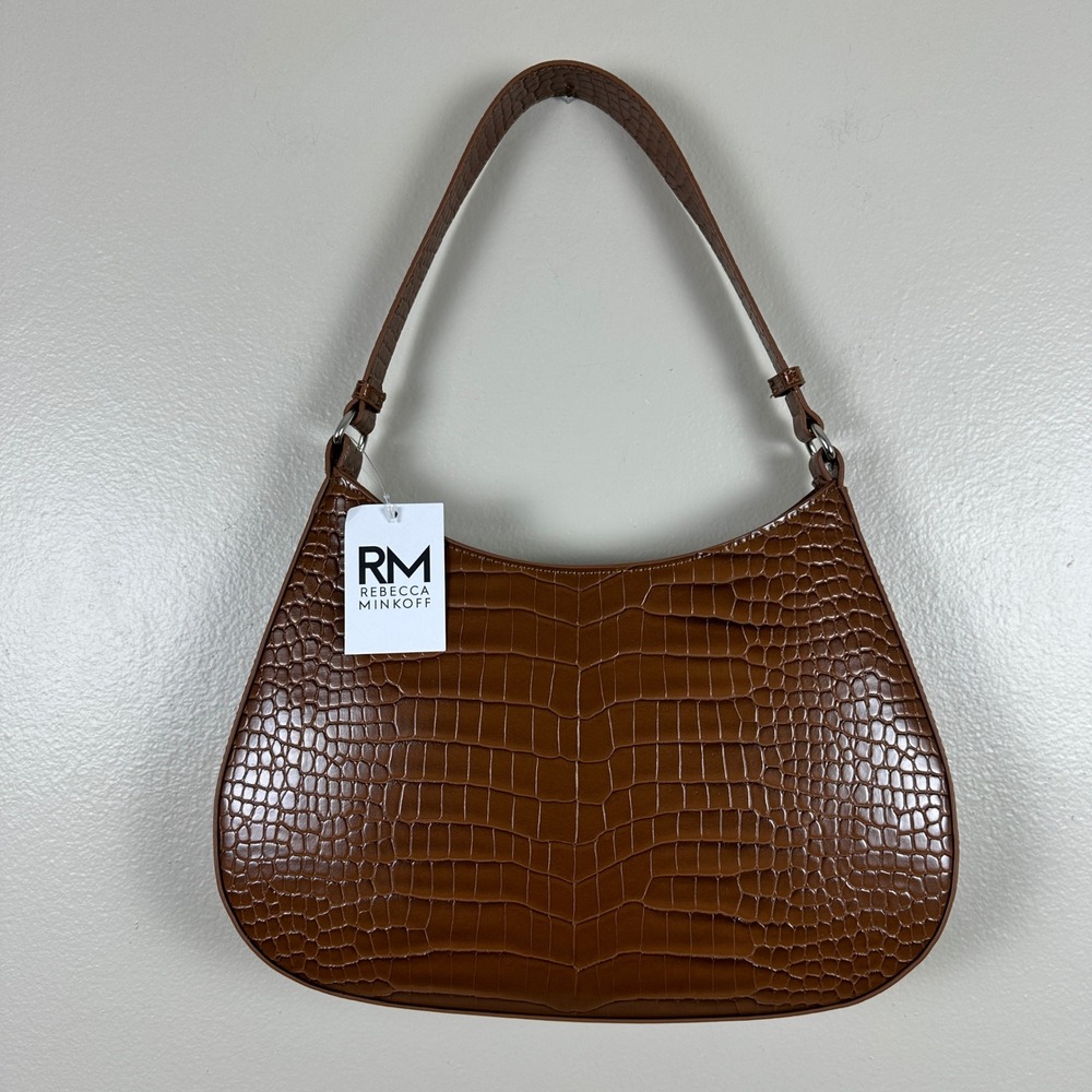 Rebecca Minkoff Women's Large Florence Shoulder Bag Brown Croco Chic NEW